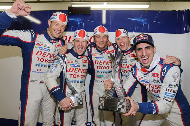 2014 WEC World Champions: Alex Wurz (AUT), Anthony Davidson (GBR), Stephane Sarrazin (FRA) , Mike Conway (GBR) and Sebastien Buemi (SUI)  
Toyota Hybrid Racing
World Endurance Championship. 6 Hours of Brazil. 27th-30th November 2014. Sao Paulo, Brazil.