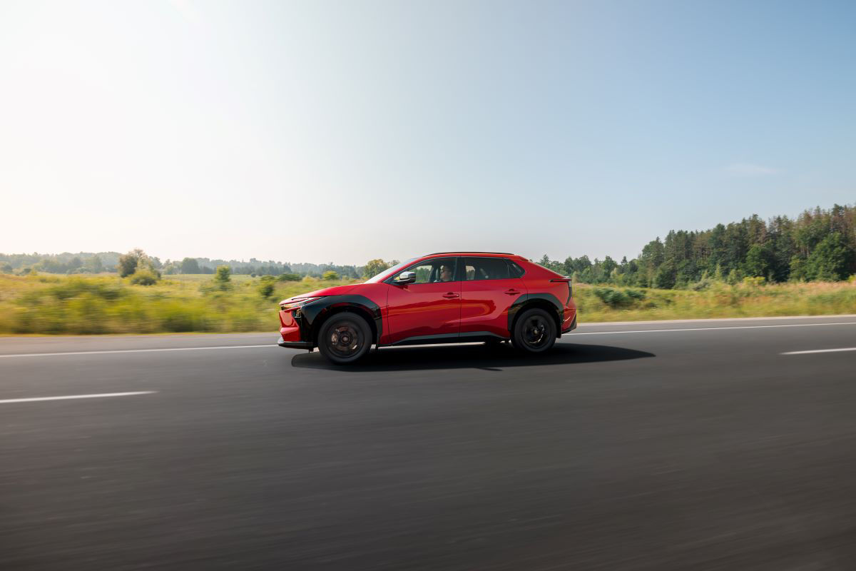 Toyota bZ Electric SUV in Red