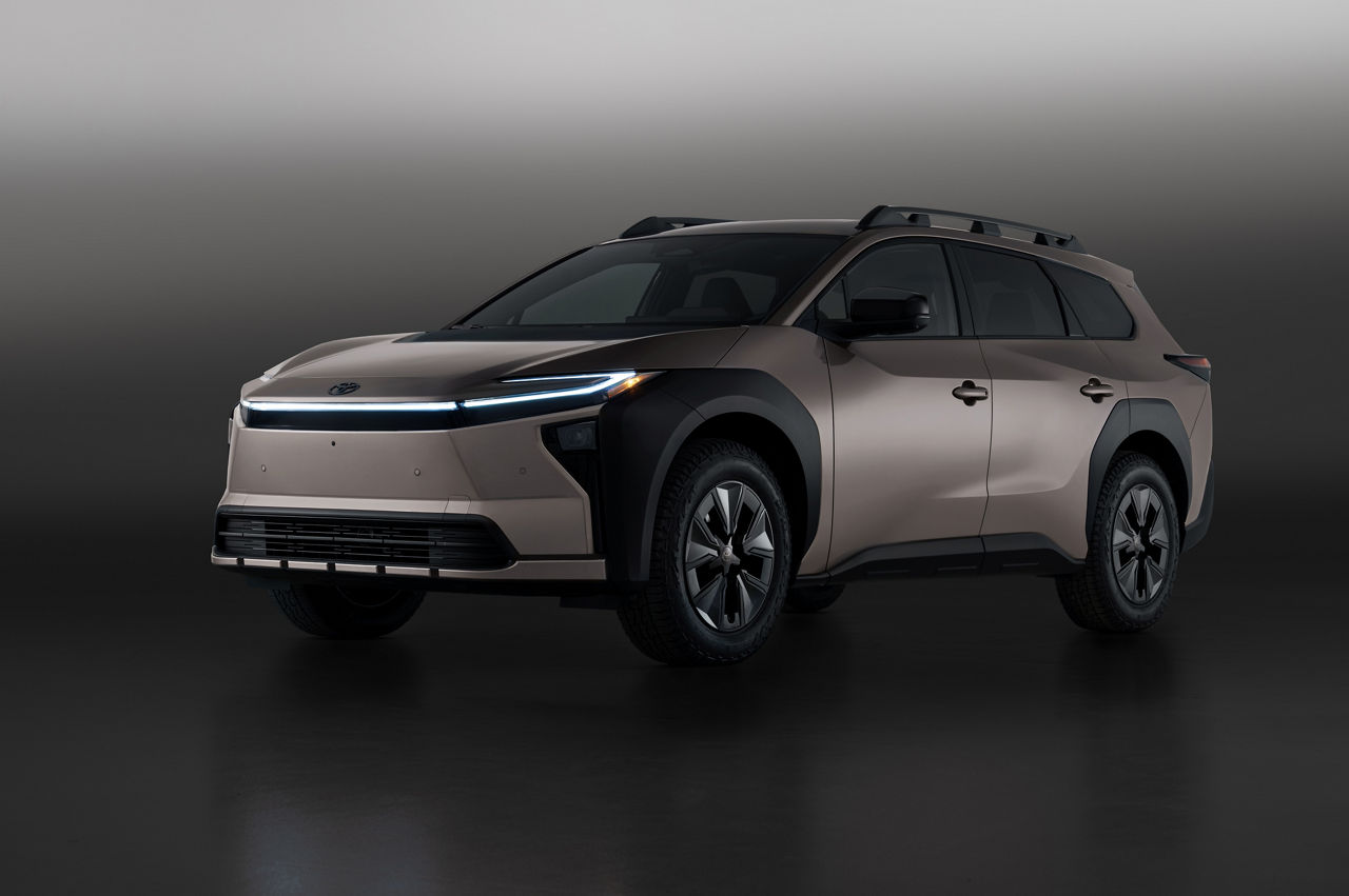 Official studio image of a bronze 2026 Toyota bZ Woodland