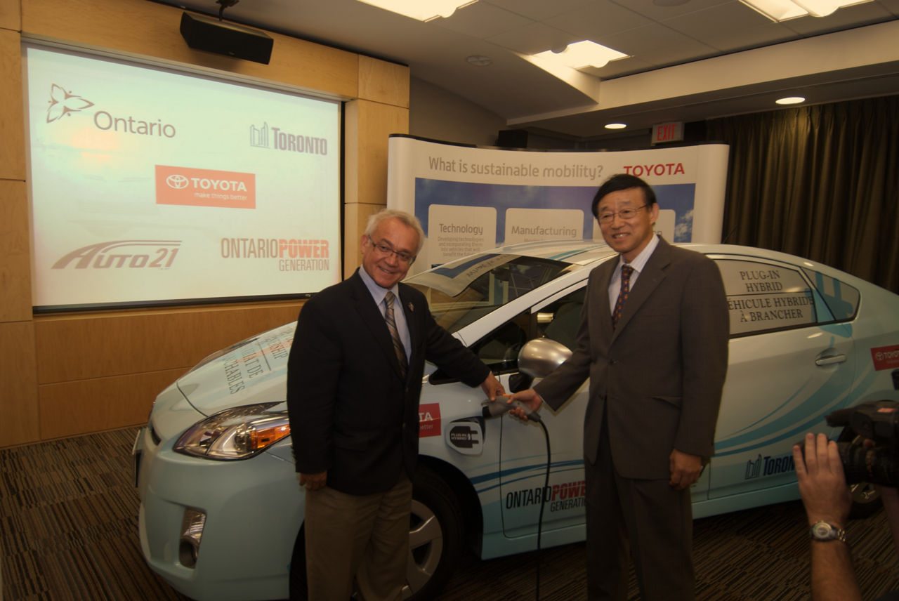 Toronto Prius PHV delivery event at TCI Head Office