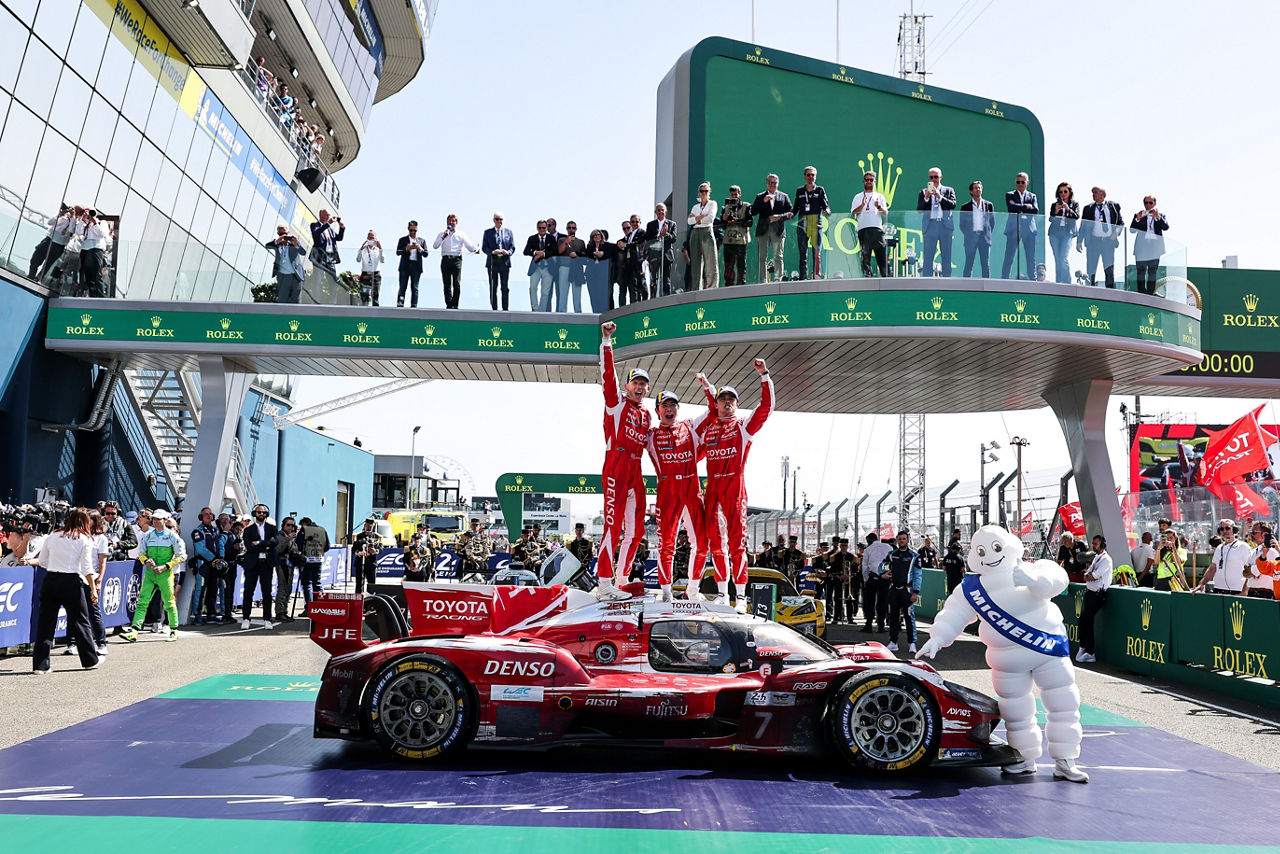 Kamui Kobayashi (JPN)  Nyck de Vries (NDL) Mike Conway (GBR) Toyota RacingLe Mans 24 Hours World Endurance Championship8th to 14th June 2026Circuit de la Sarthe, Le Mans, France