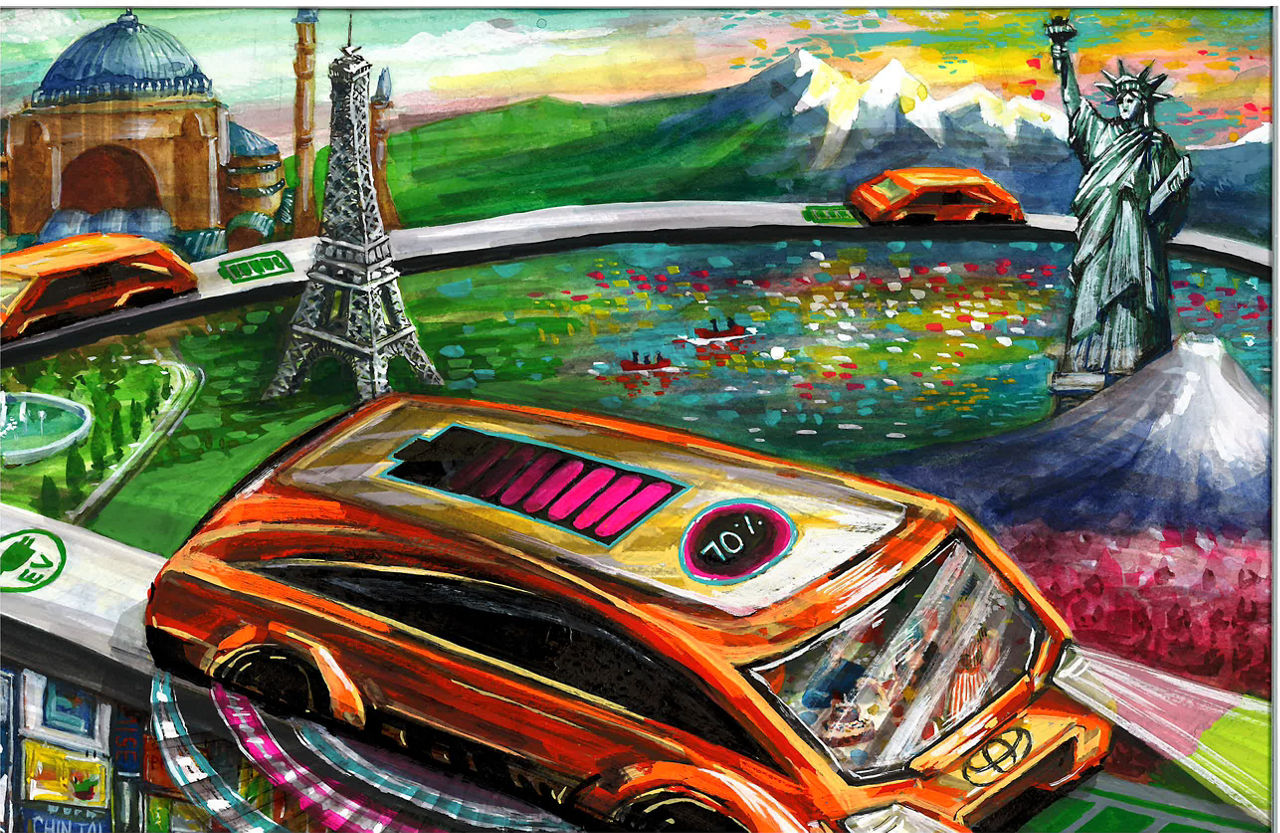 Electric Magnet High-Speed Self-Driving Car