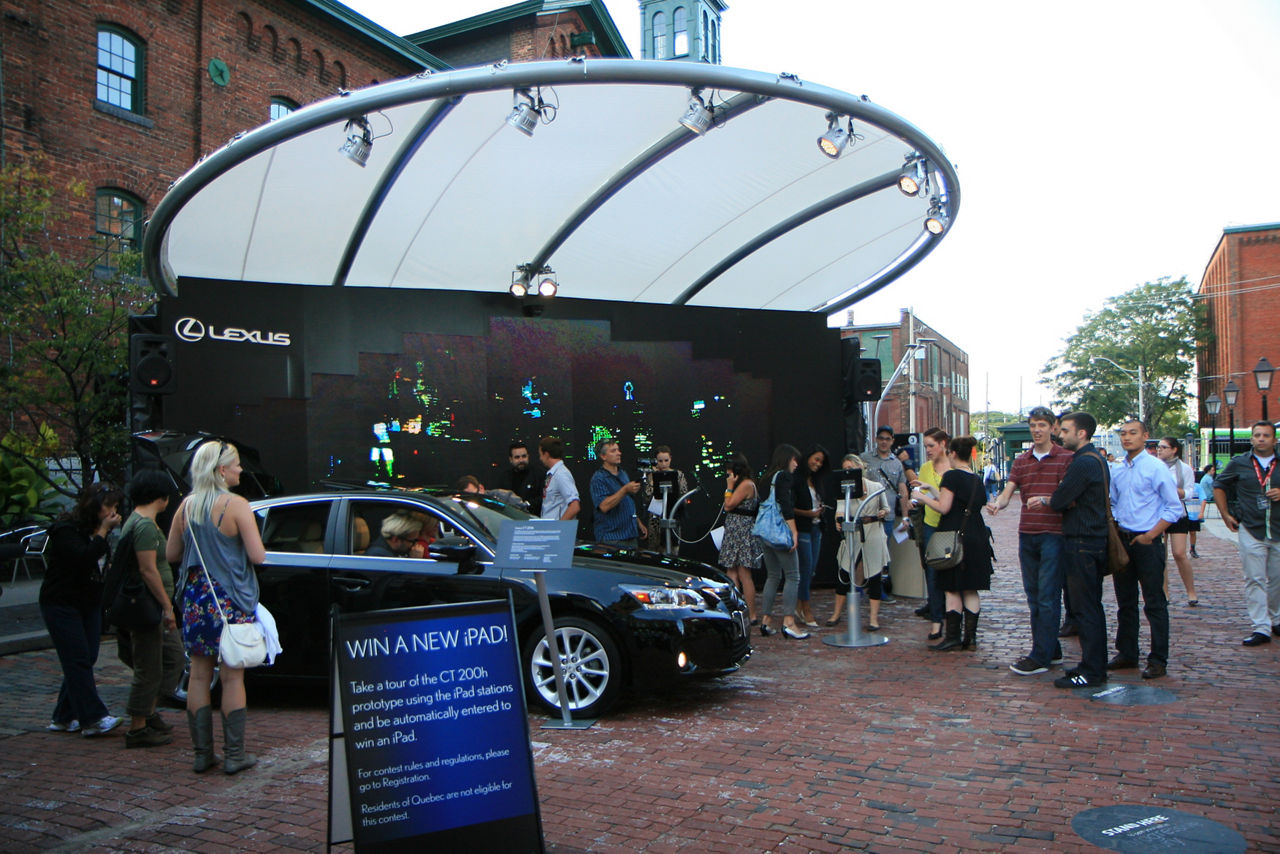 CT 200h on display in the Distillery at Lexus Live