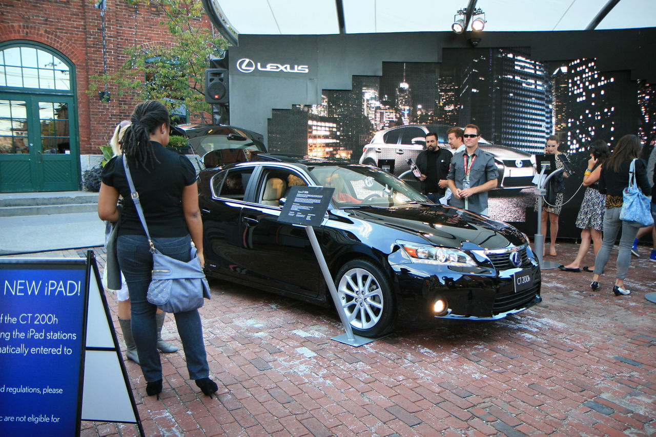 CT 200h on display in the Distillery at Lexus Live
