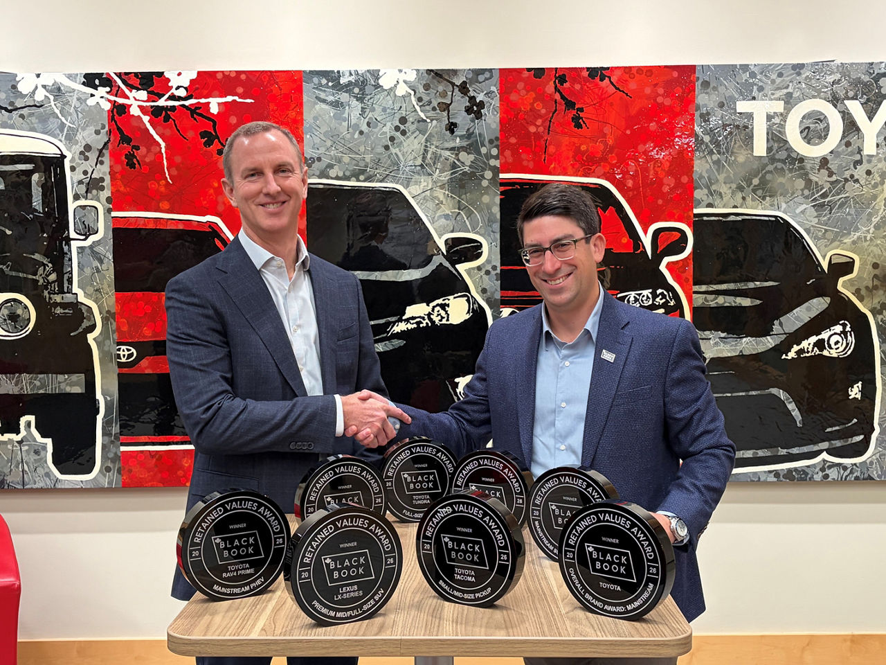 Toyota CBB Best Retained Values Award Steve Pilkey and Daniel Ross